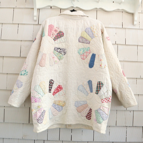 Upcycled Patchwork Quilt Chore Coat Barn Jacket M • L • XL - Picture 3 of 14